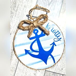 Nautical Anchor Ornament with Rope Bow